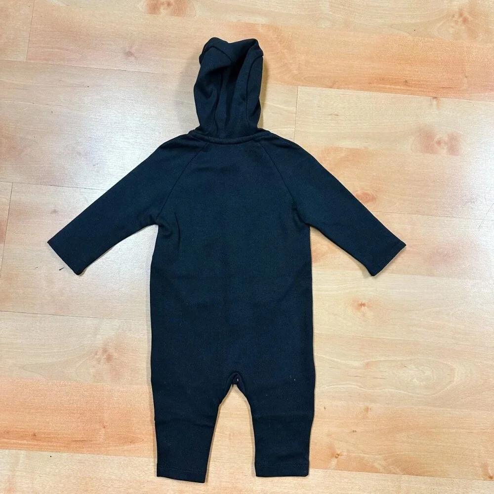 NWT Gap Fit Baby Hooded Black One Piece Size 3-6M NEW